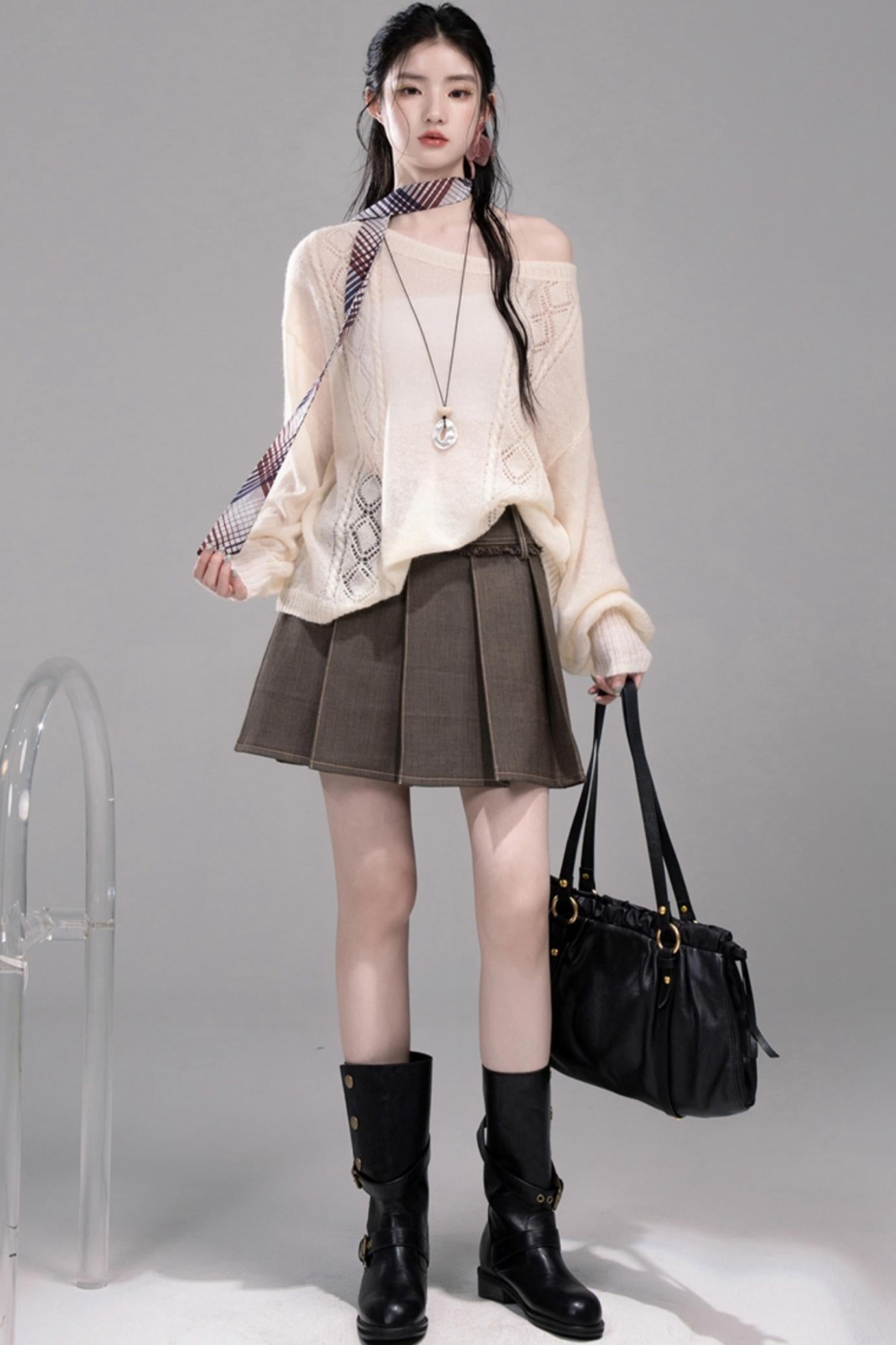 Soft Mist Bat Sleeve Pullover Sweater