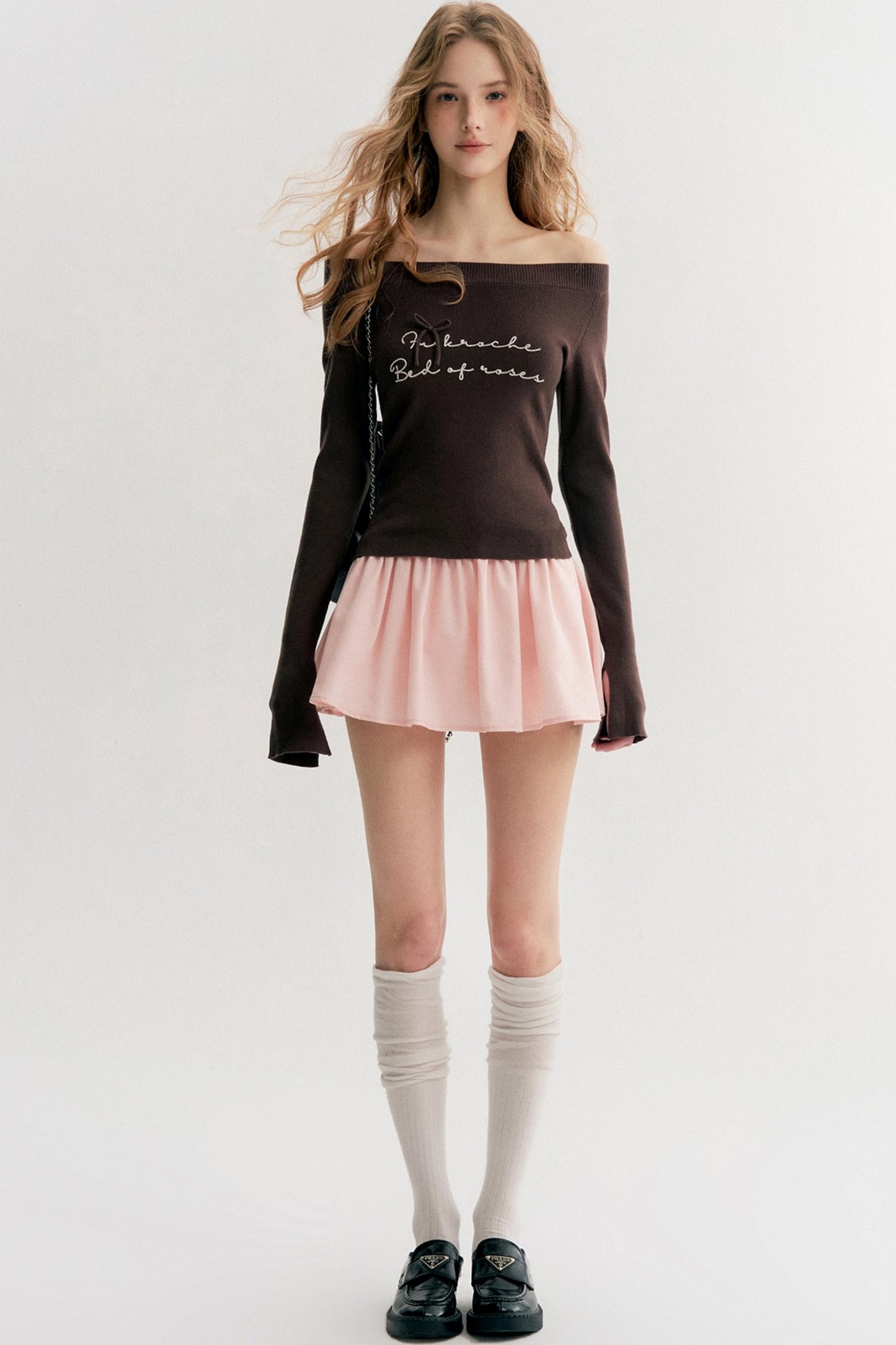 French Chain Sleeve Knit Top