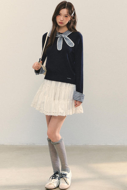 Striped Bow Tie T-Shirt Set-Up