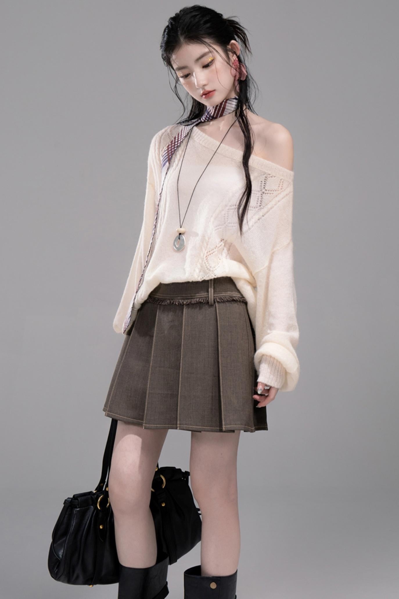 Soft Mist Bat Sleeve Pullover Sweater