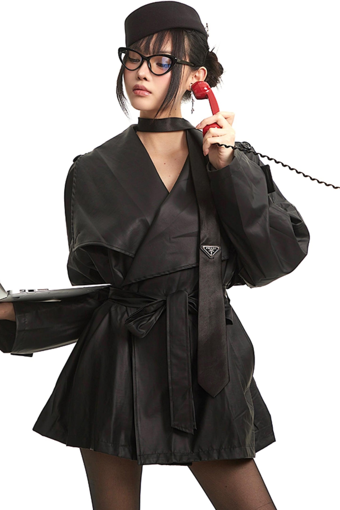 Black Lace Trench Coat