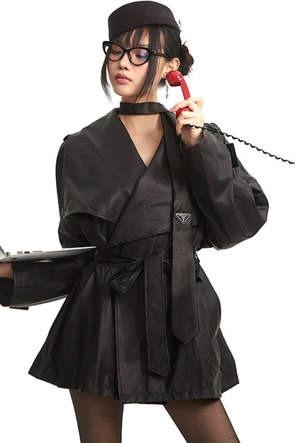 Black Lace Trench Coat