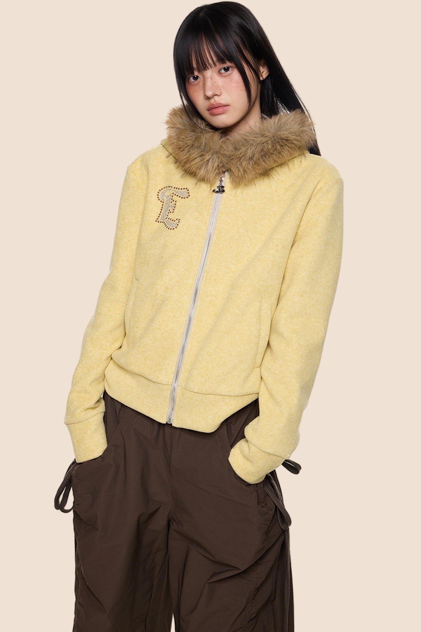 Autumn Fur Hooded Cardigan Jacket