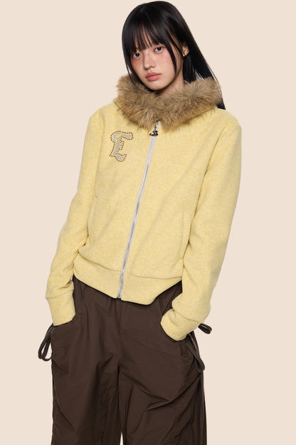 Autumn Fur Hooded Cardigan Jacket