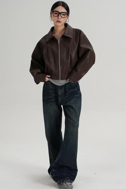 Cropped Leather Jacket