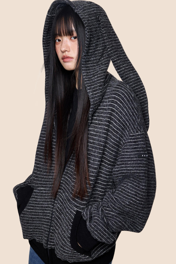 Lazy Vintage Rabbit Hooded Jacket