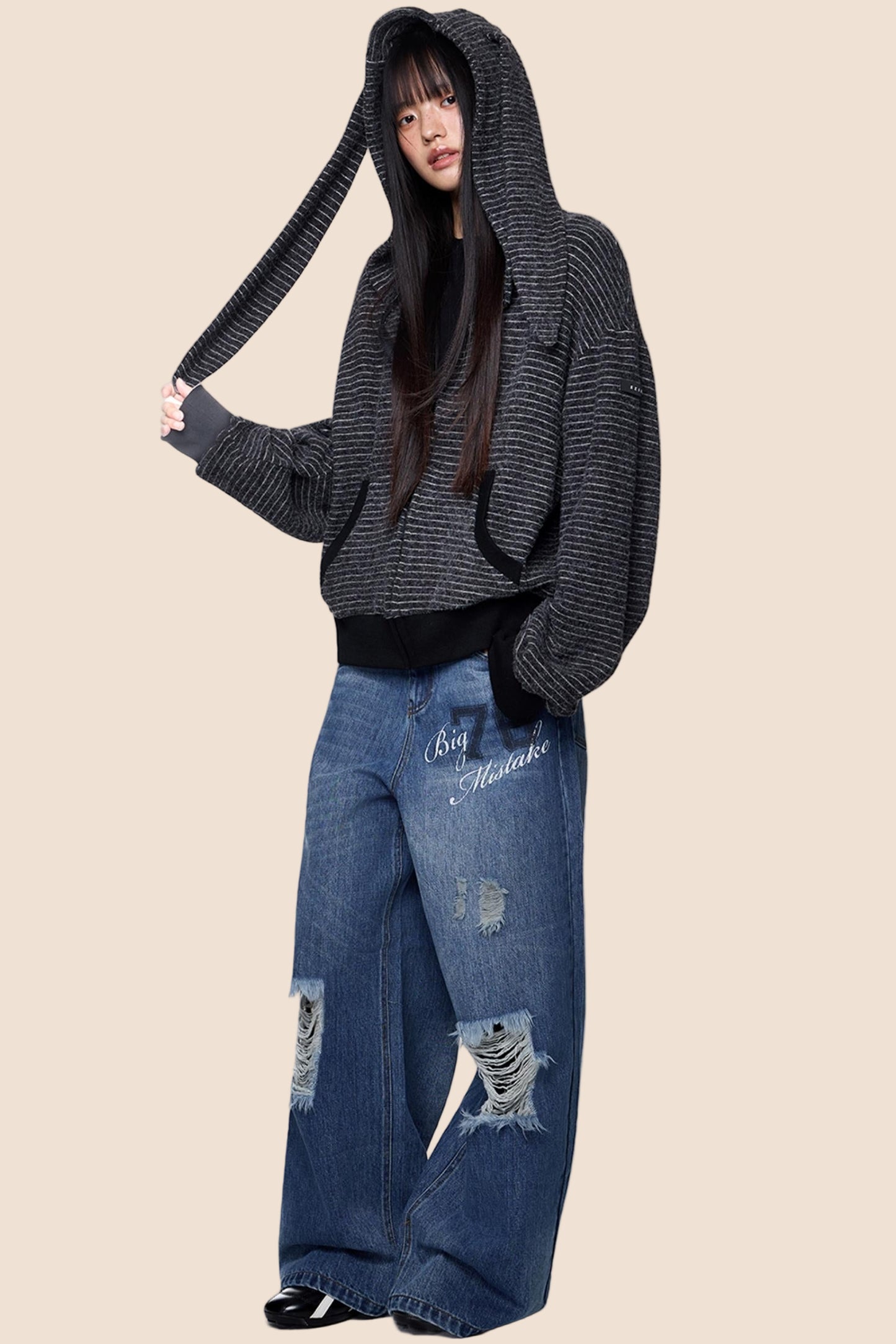 Lazy Vintage Rabbit Hooded Jacket