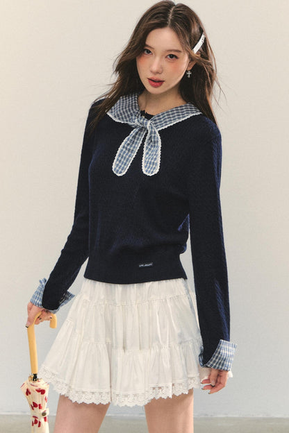 Striped Bow Tie T-Shirt Set-Up