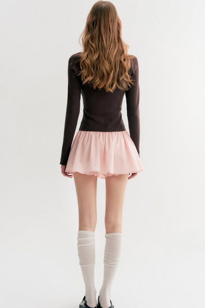 French Chain Sleeve Knit Top