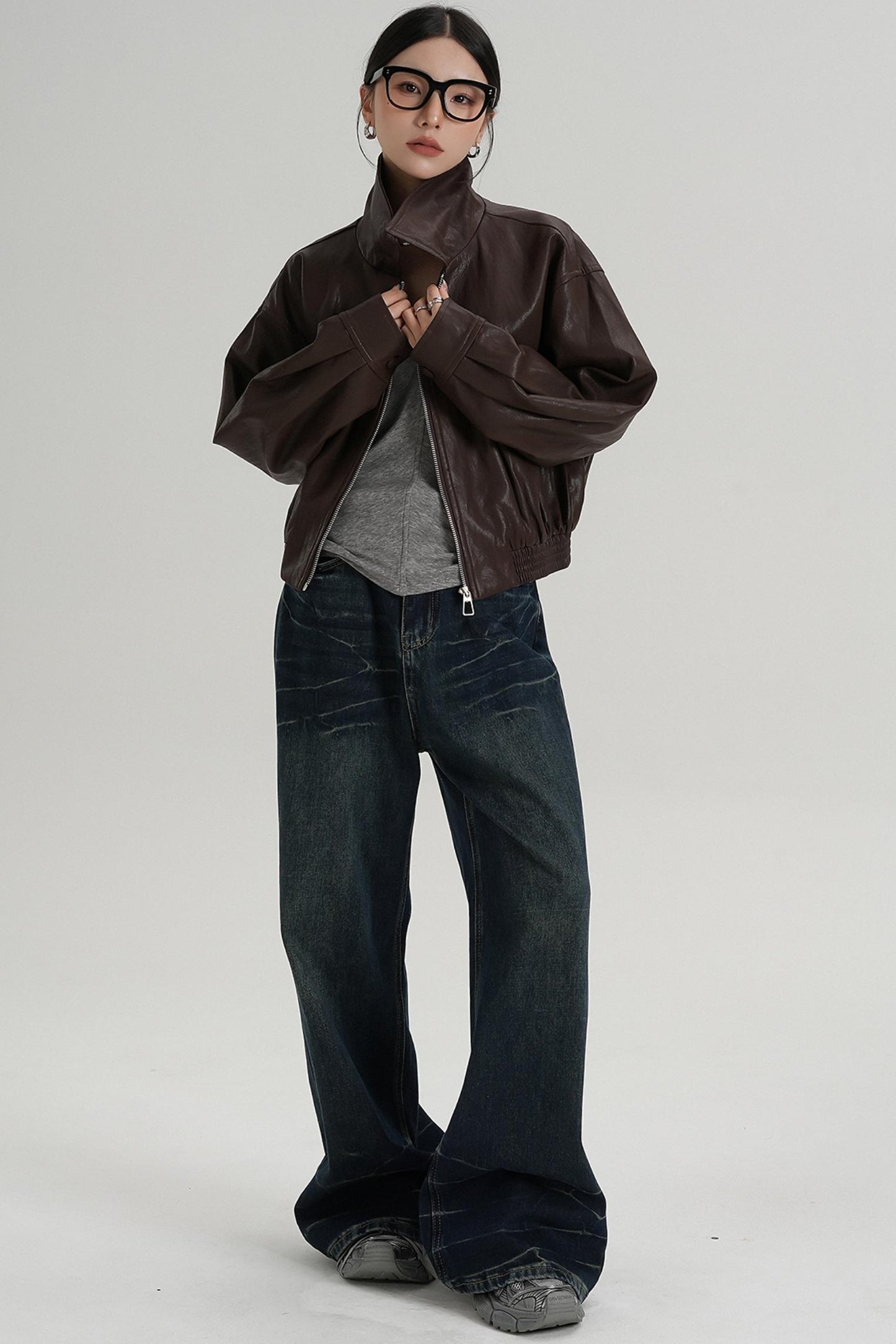 Cropped Leather Jacket