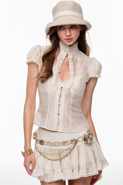 Pearl Waterdrop Top Skirt Set-Up