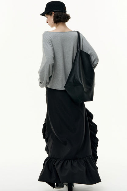 High-Waisted Slimming Long Skirt