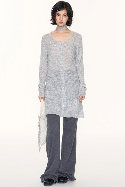 Star Jacquard Knit Cardigan Top