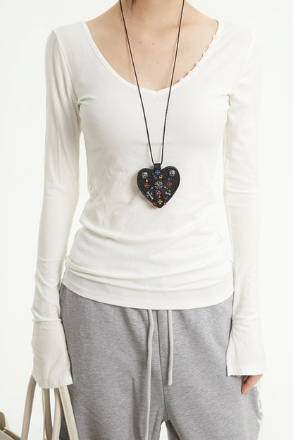 Vintage V-Neck Striped Tee