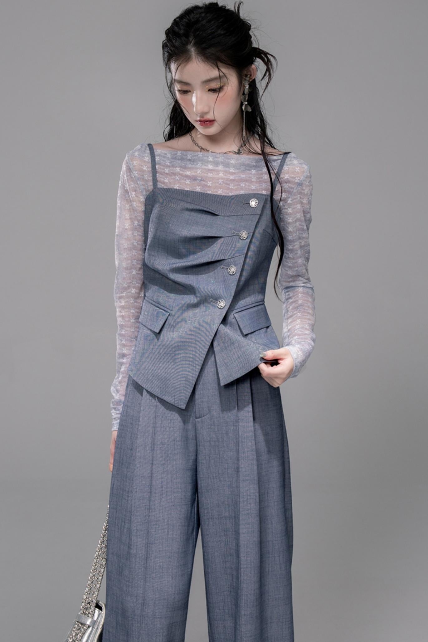 Star Sparkle Pleated Pants Set-Up