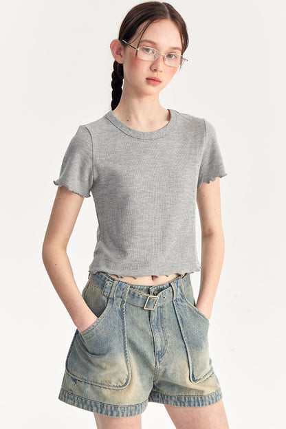 Bow Knit Vest With T-Shirt Set-Up