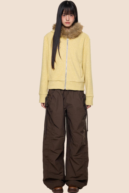 Autumn Fur Hooded Cardigan Jacket