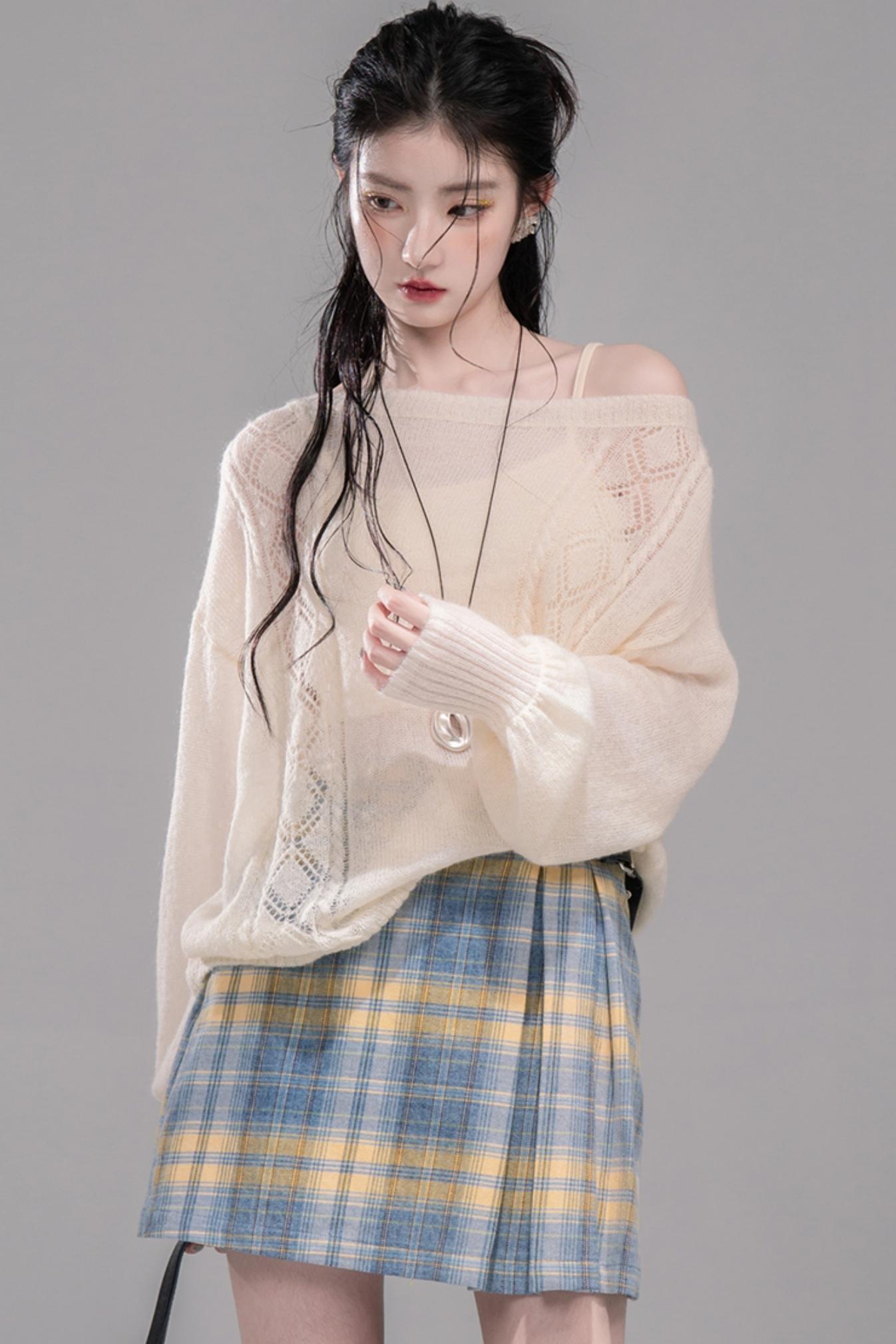 Soft Mist Bat Sleeve Pullover Sweater