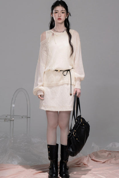 Soft Mist Bat Sleeve Pullover Sweater
