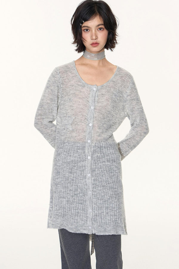 Star Jacquard Knit Cardigan Top