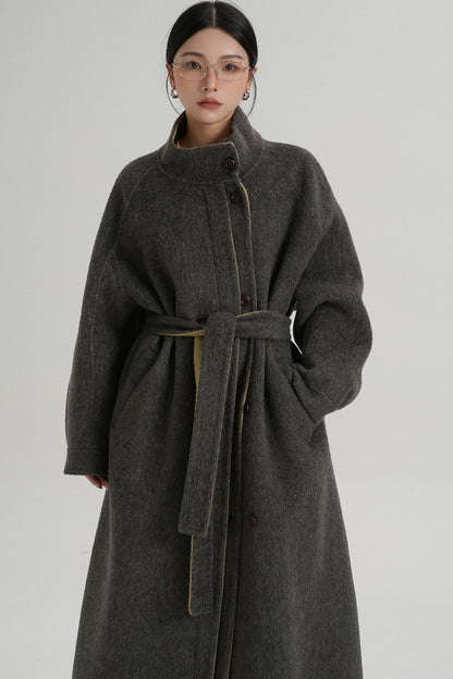 Elongated Temperament Wool Blend Coat