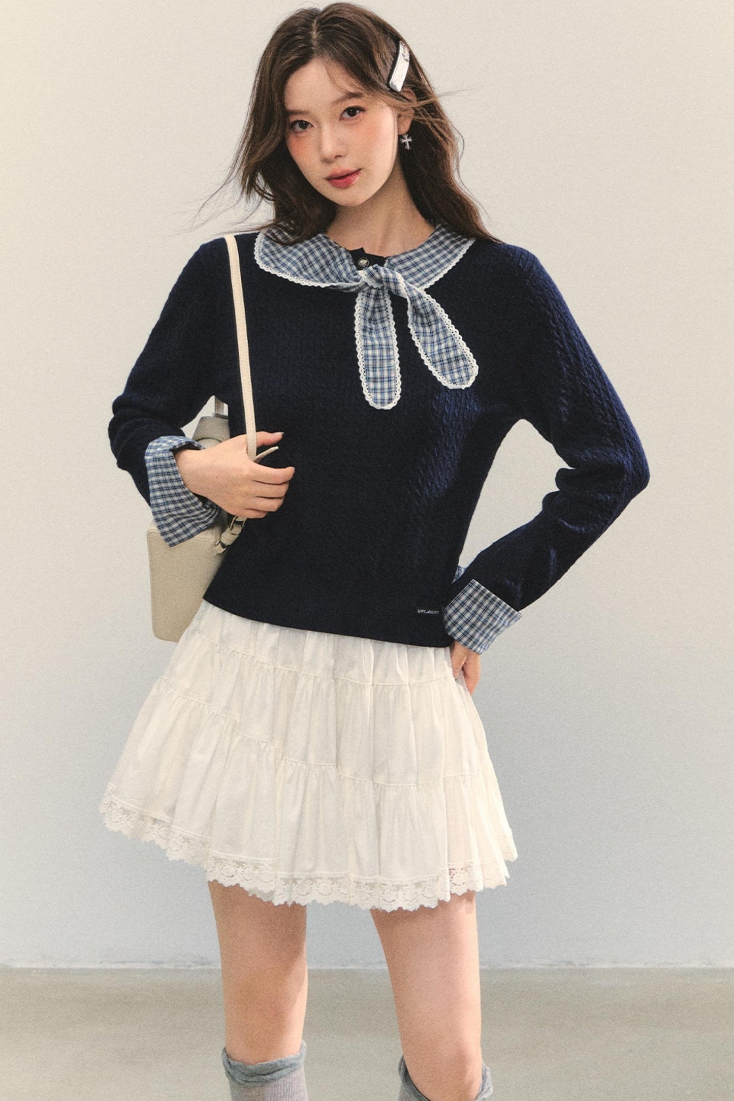 Striped Bow Tie T-Shirt Set-Up