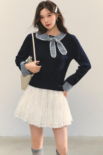 Striped Bow Tie T-Shirt Set-Up