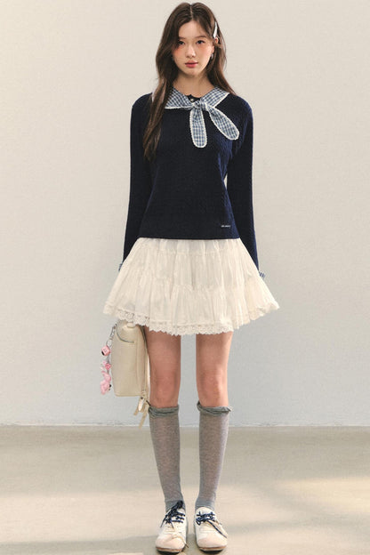 Striped Bow Tie T-Shirt Set-Up