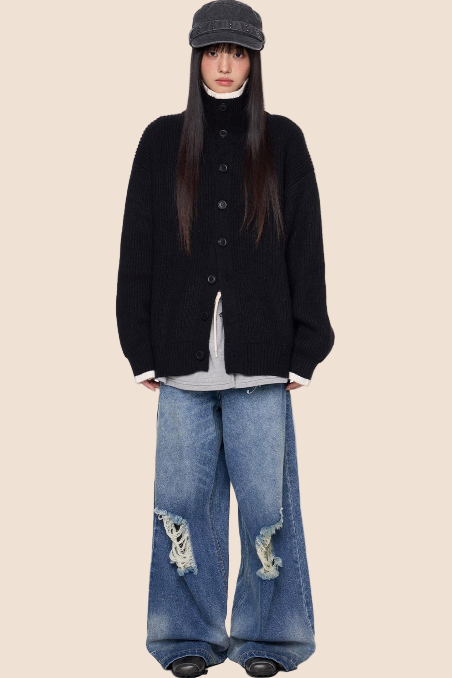 Vintage Stripe Knitted Cardigan