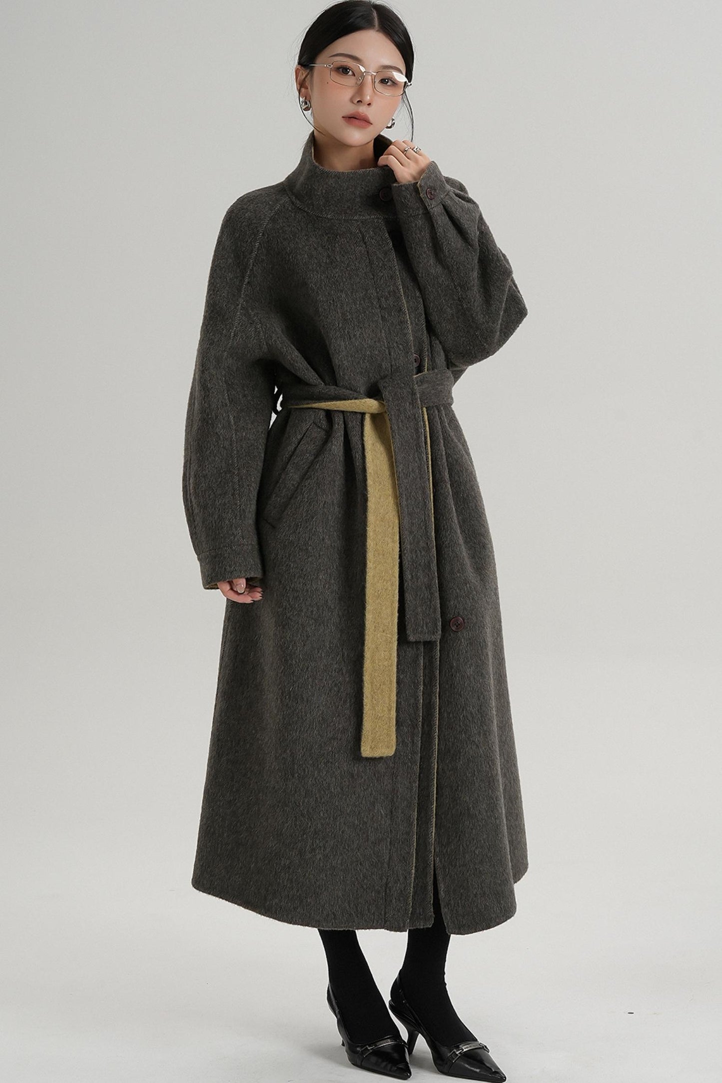 Elongated Temperament Wool Blend Coat