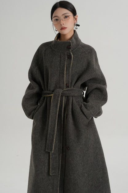 Elongated Temperament Wool Blend Coat