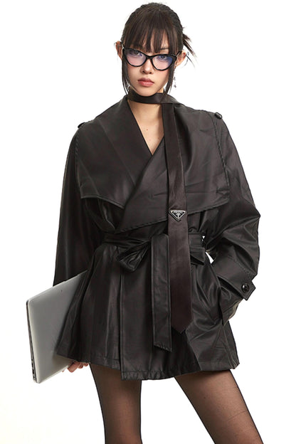 Black Lace Trench Coat