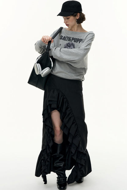 High-Waisted Slimming Long Skirt