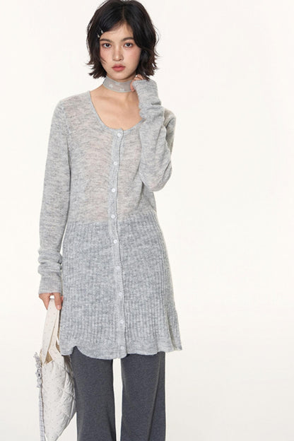 Star Jacquard Knit Cardigan Top