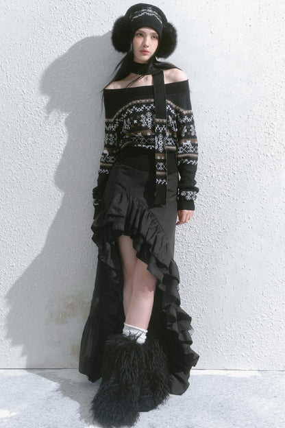 High-Waisted Slimming Long Skirt