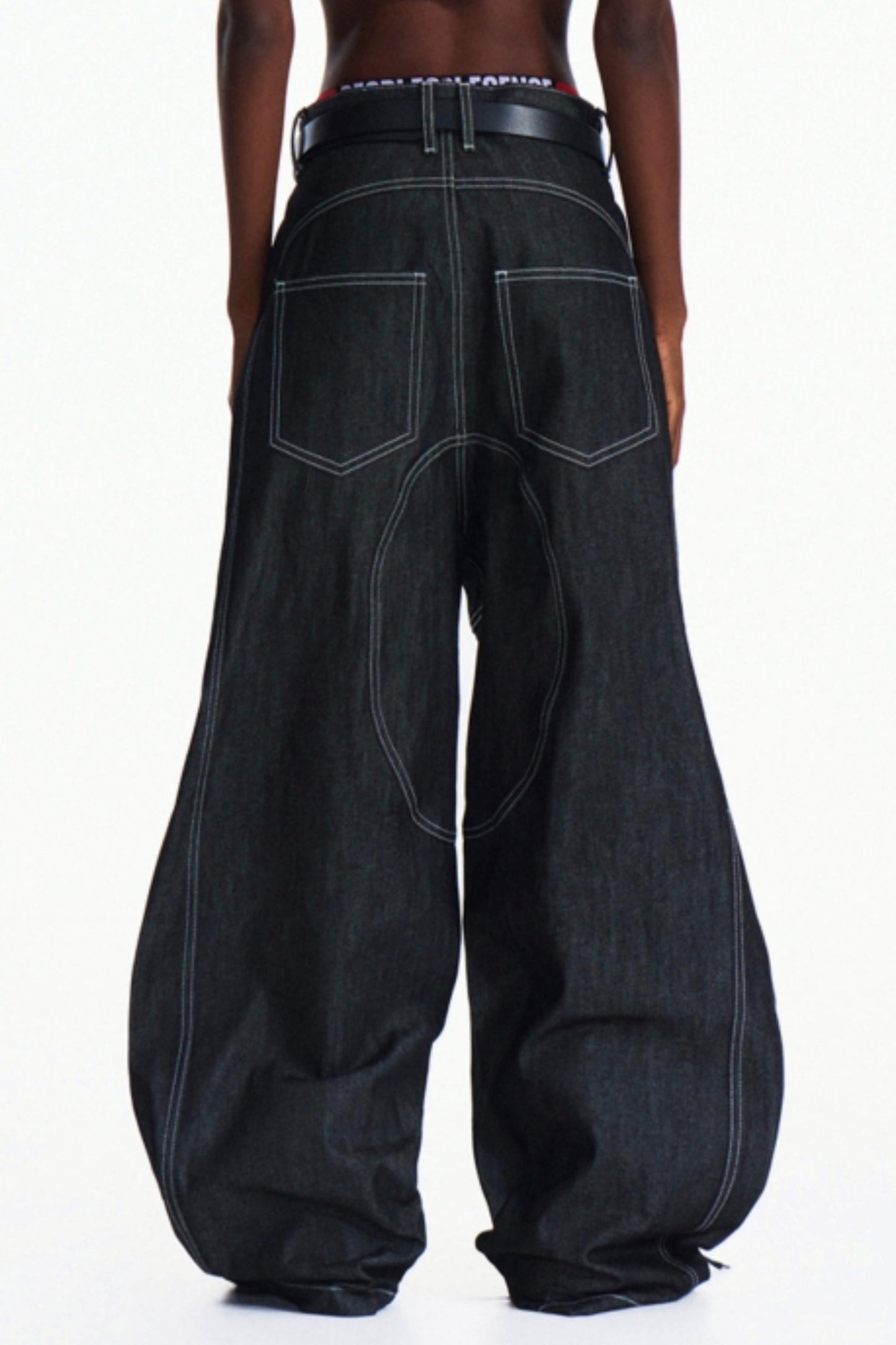 Dark Blue Wide-Leg Pants