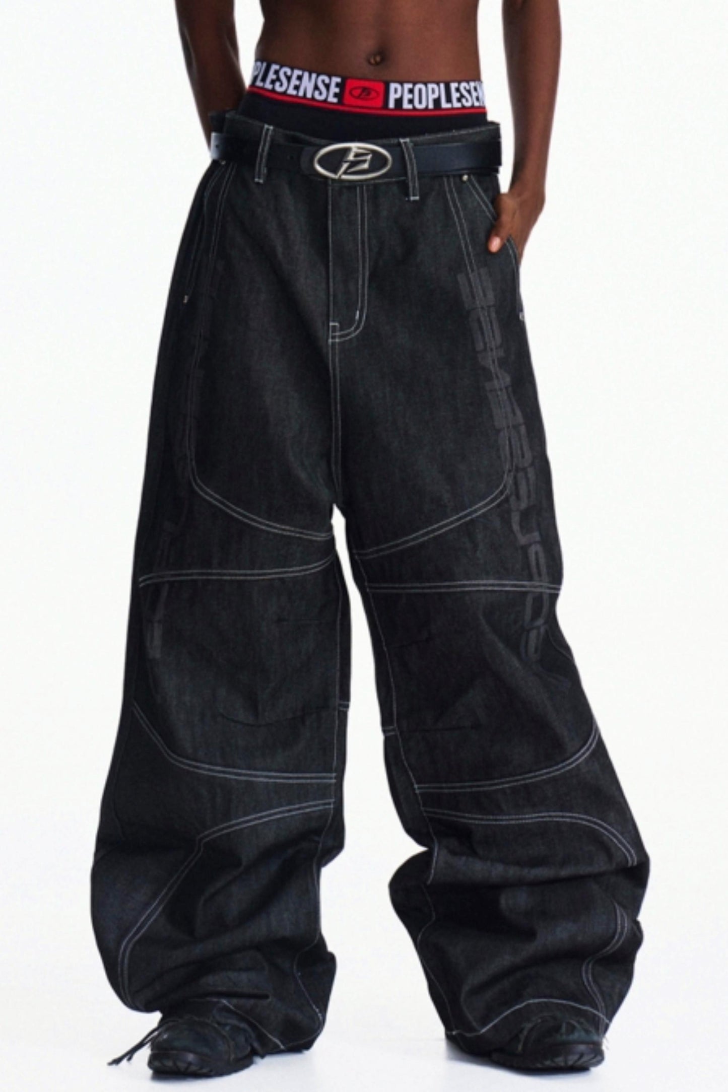 Dark Blue Wide-Leg Pants