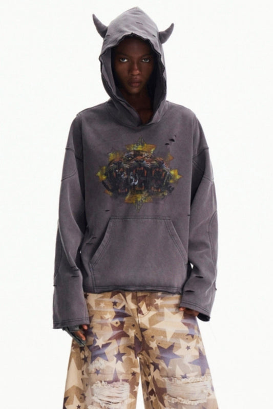 Grey Hooded Sweatshirt