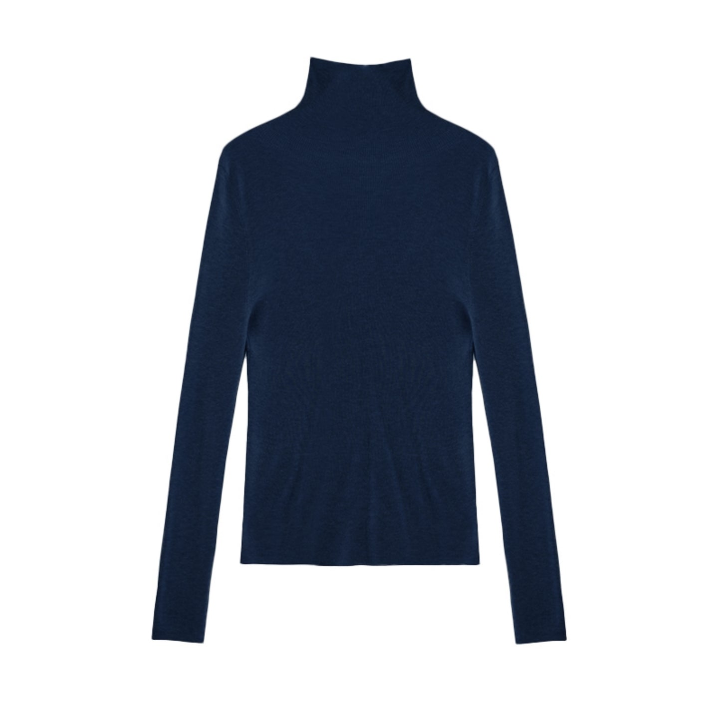 Wool Pile Collar Slim Knit Top