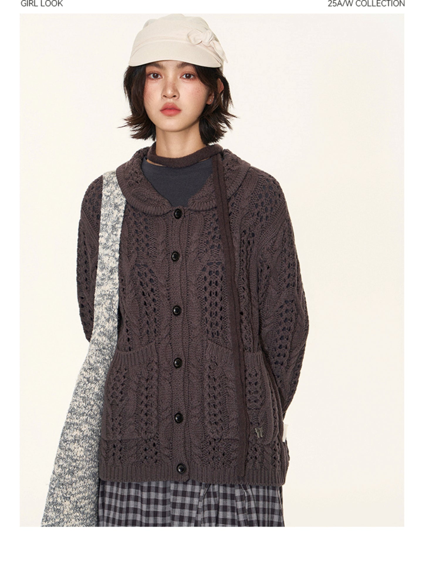 Vintage Petal Collar Cardigan