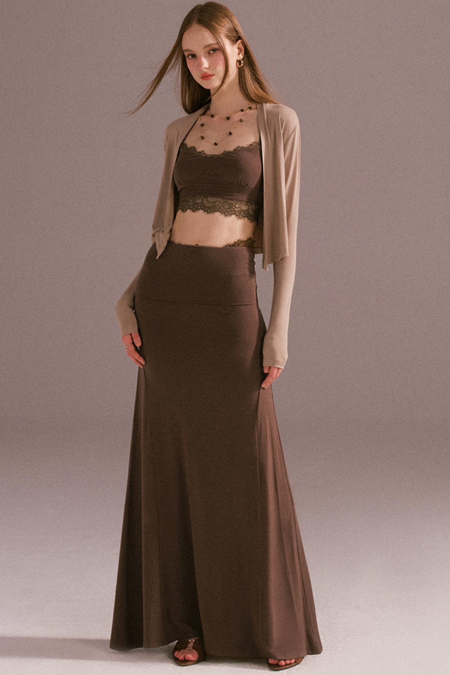 Spice V-neck Maxi Skirt Top Set-Up