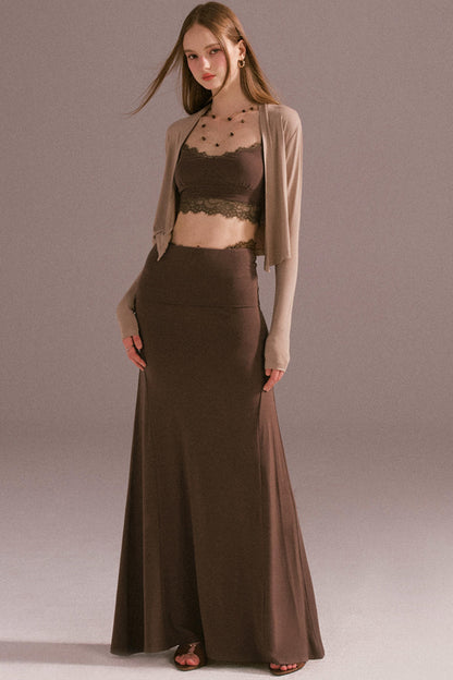 Spice V-neck Maxi Skirt Top Set-Up