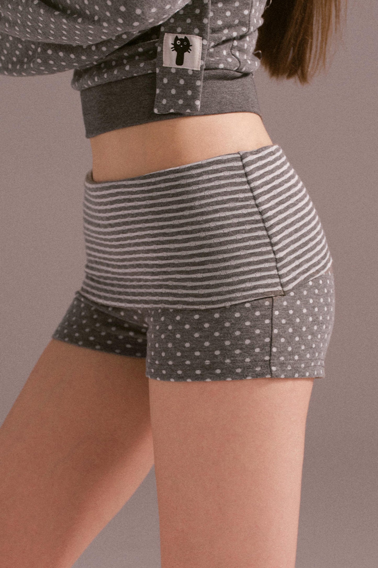 Polka Dot Off Shoulder Shorts Set-Up