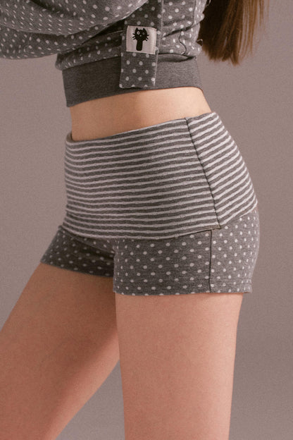 Polka Dot Off Shoulder Shorts Set-Up