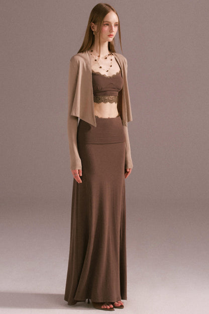 Spice V-neck Maxi Skirt Top Set-Up