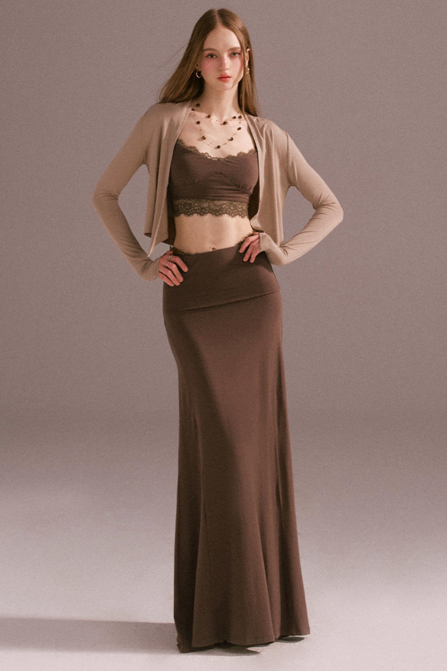 Spice V-neck Maxi Skirt Top Set-Up