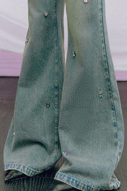 Vintage Washed Rhinestone Pants