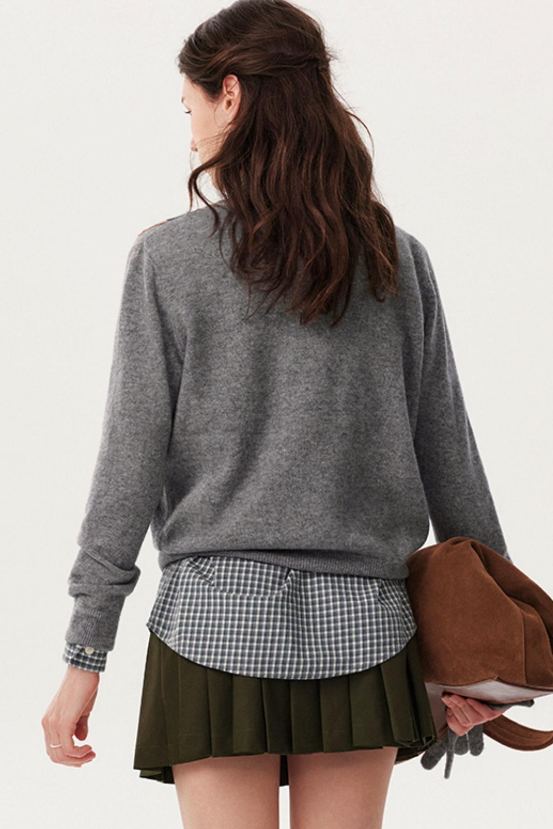 Wool Argyle Knit Cardigan Shirt Set-Up