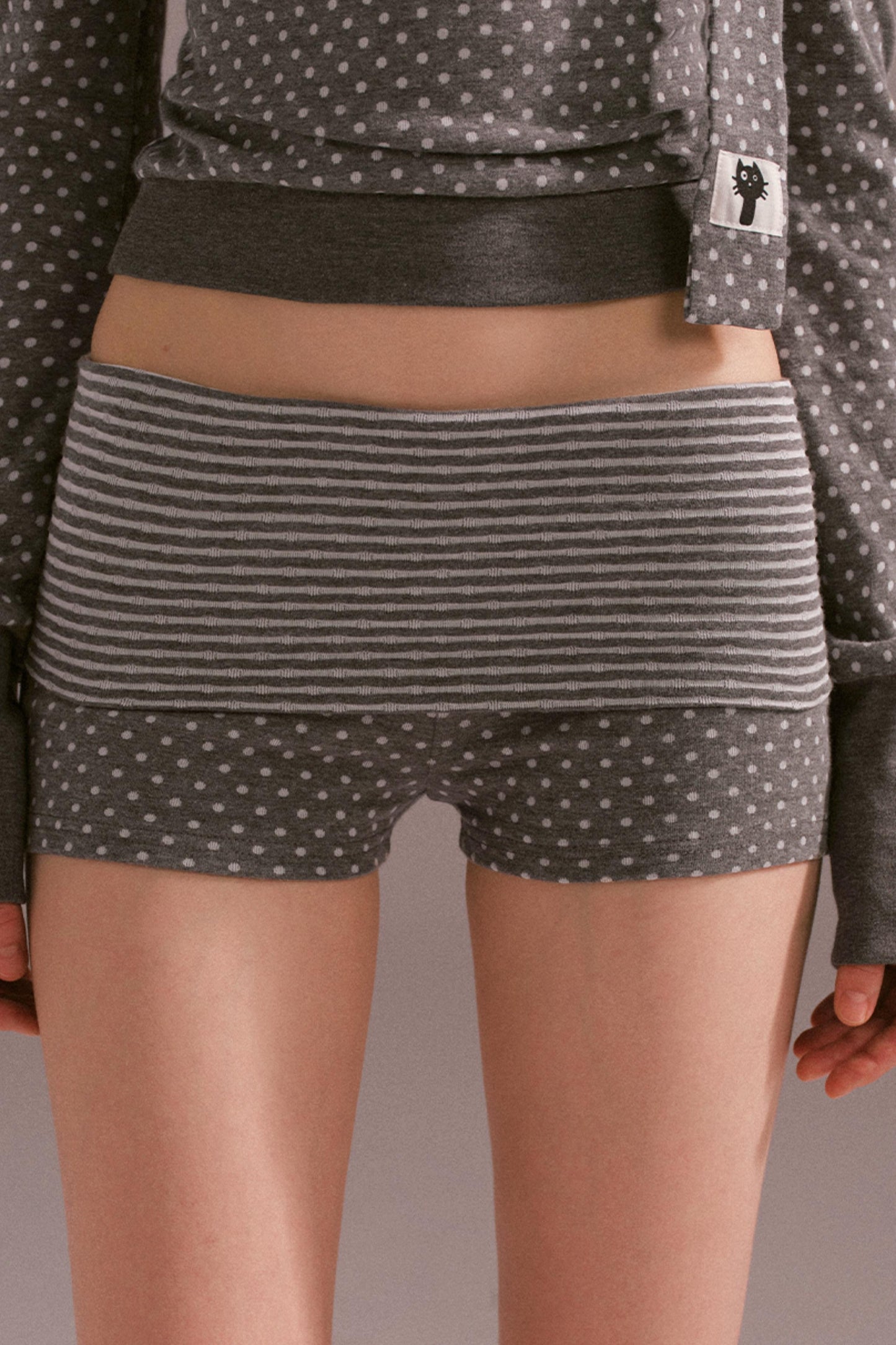 Polka Dot Off Shoulder Shorts Set-Up