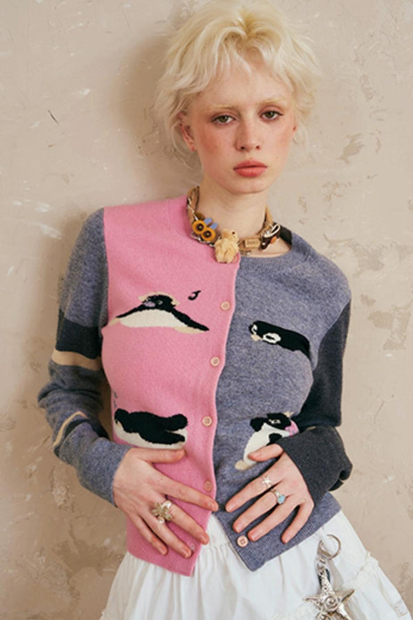 Loose Crew Neck Cardigan